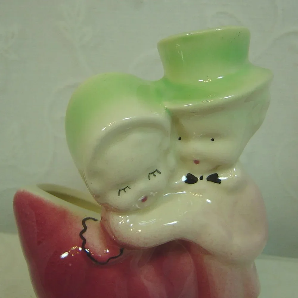 Vintage dancing couple planter or vase
